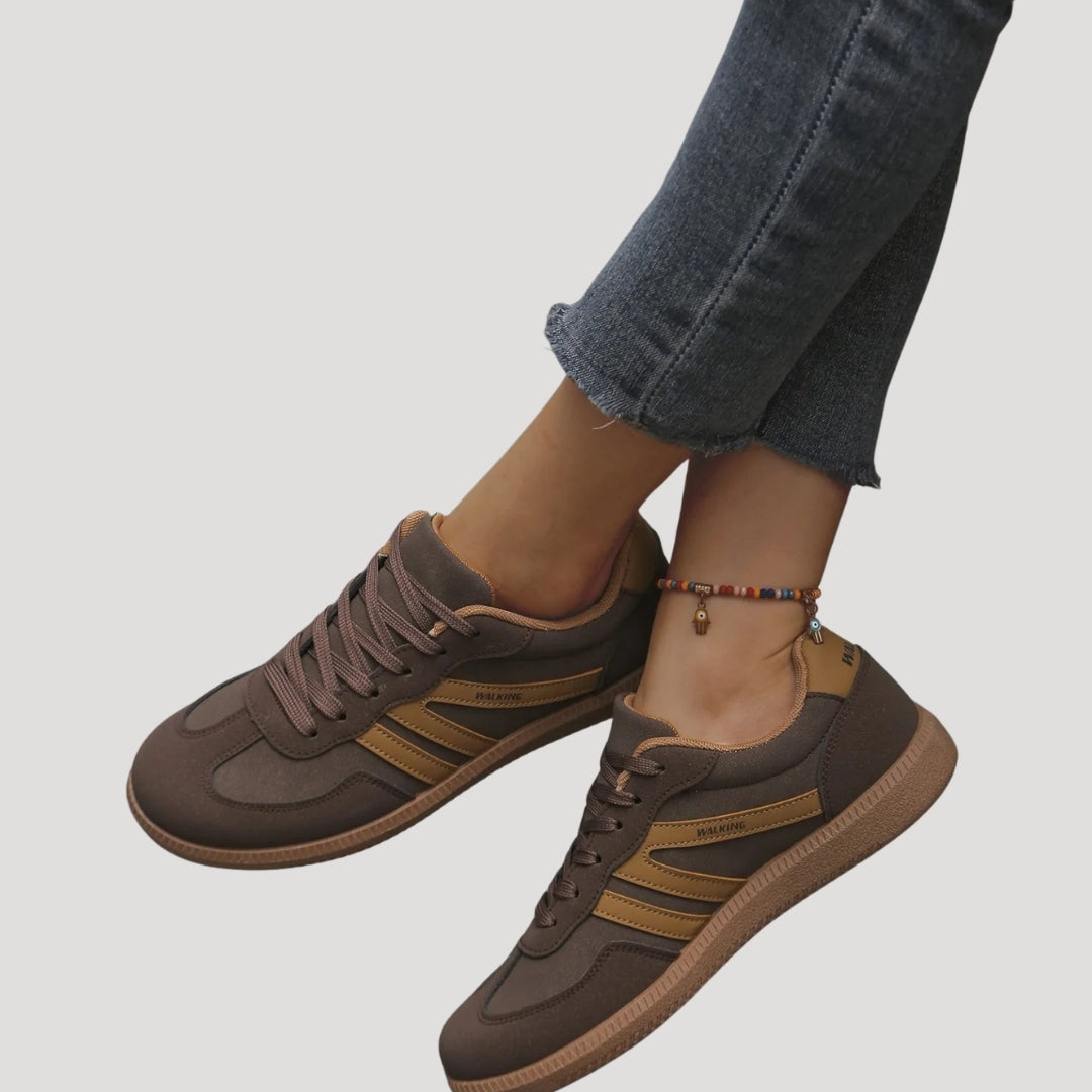 Lina - Damen Sneaker mit Kontraststreifen und Gummisohle