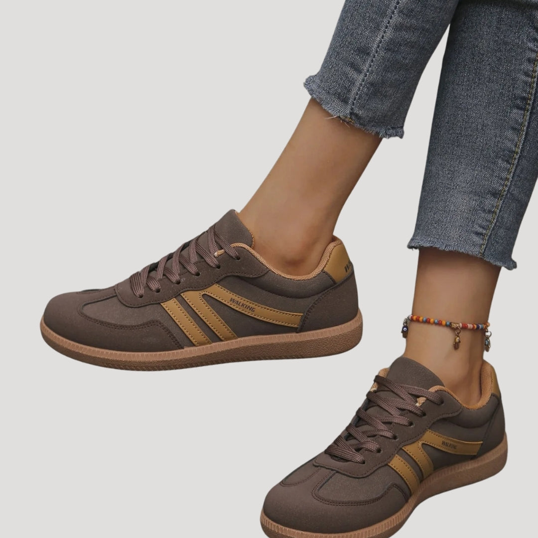 Lina - Damen Sneaker mit Kontraststreifen und Gummisohle