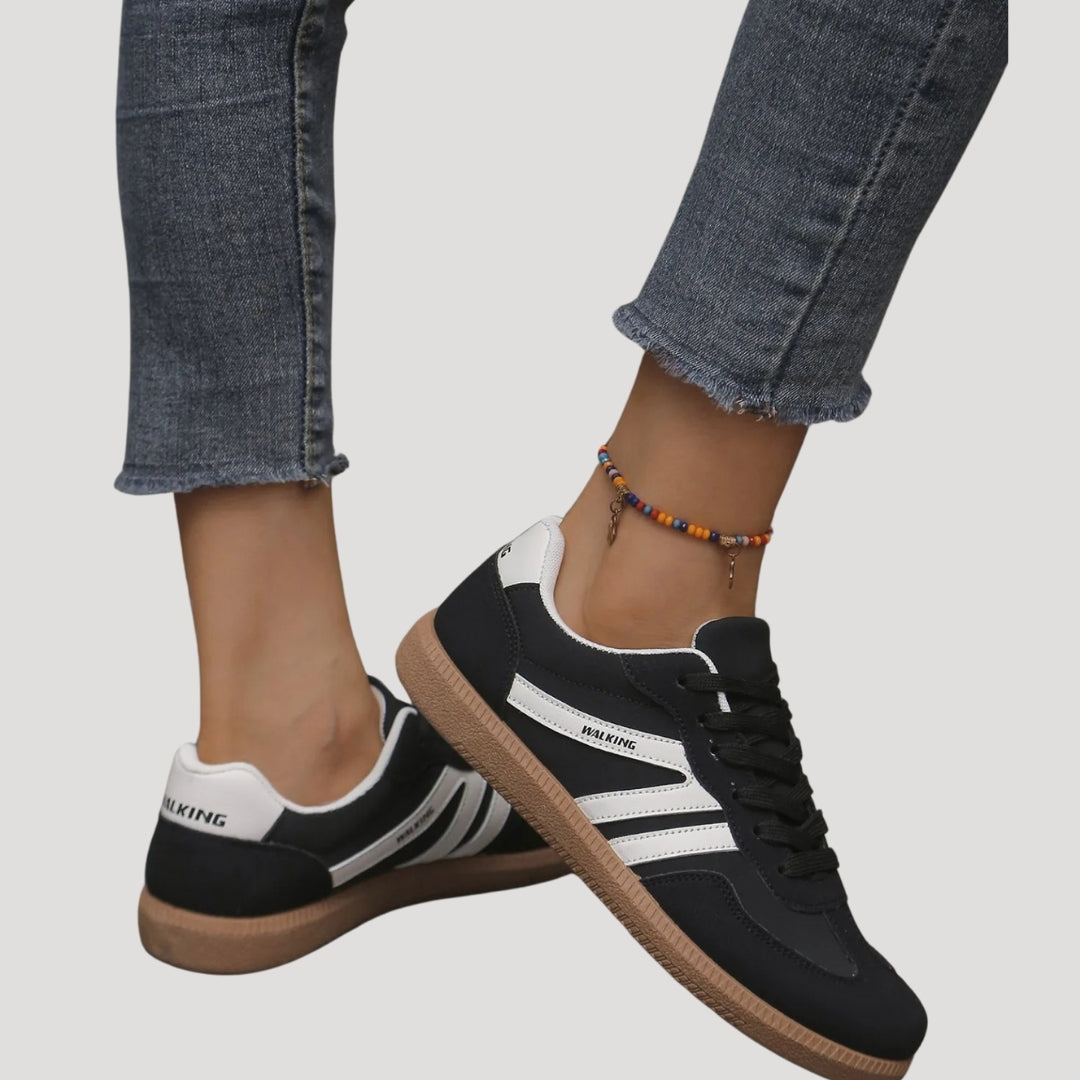 Lina - Damen Sneaker mit Kontraststreifen und Gummisohle