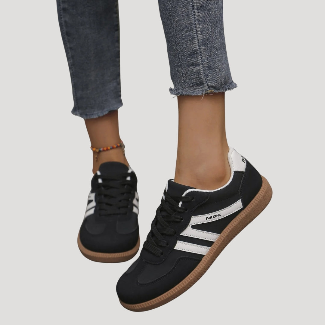 Lina - Damen Sneaker mit Kontraststreifen und Gummisohle