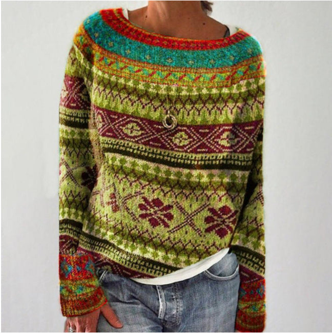 Silva – Damen Strickpullover mit Waldmotiv