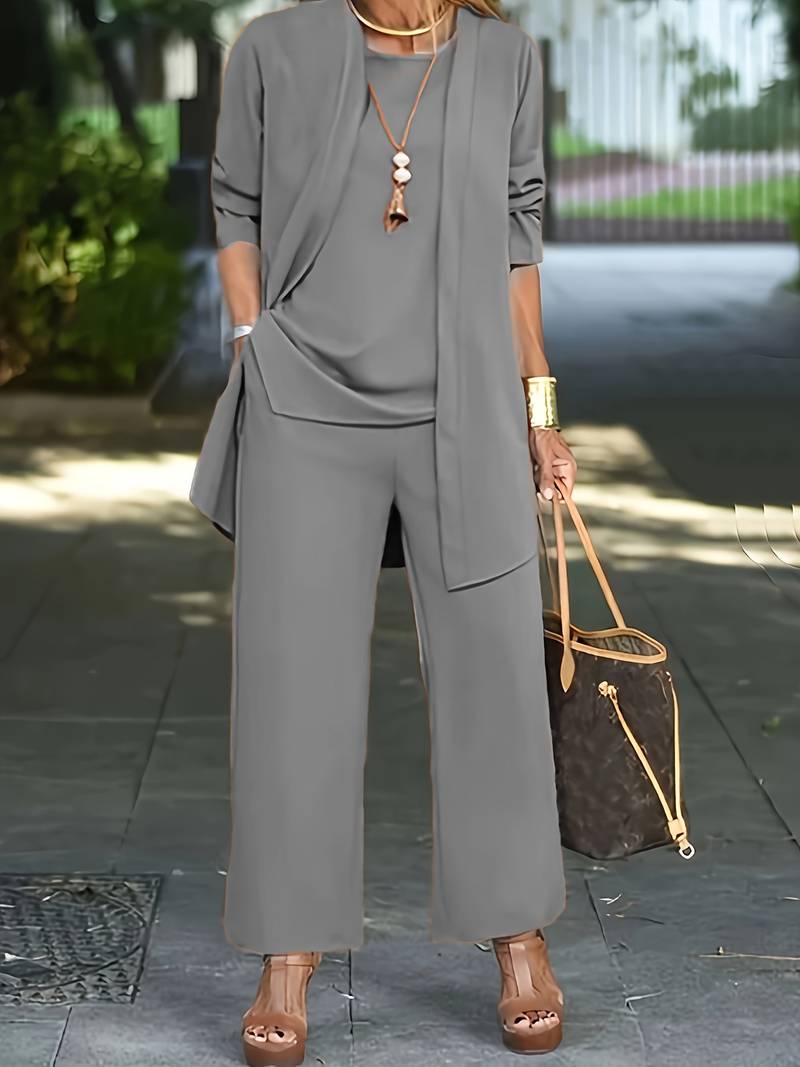 Clara - Damen Zweiteiler elegant mit weiter Hose