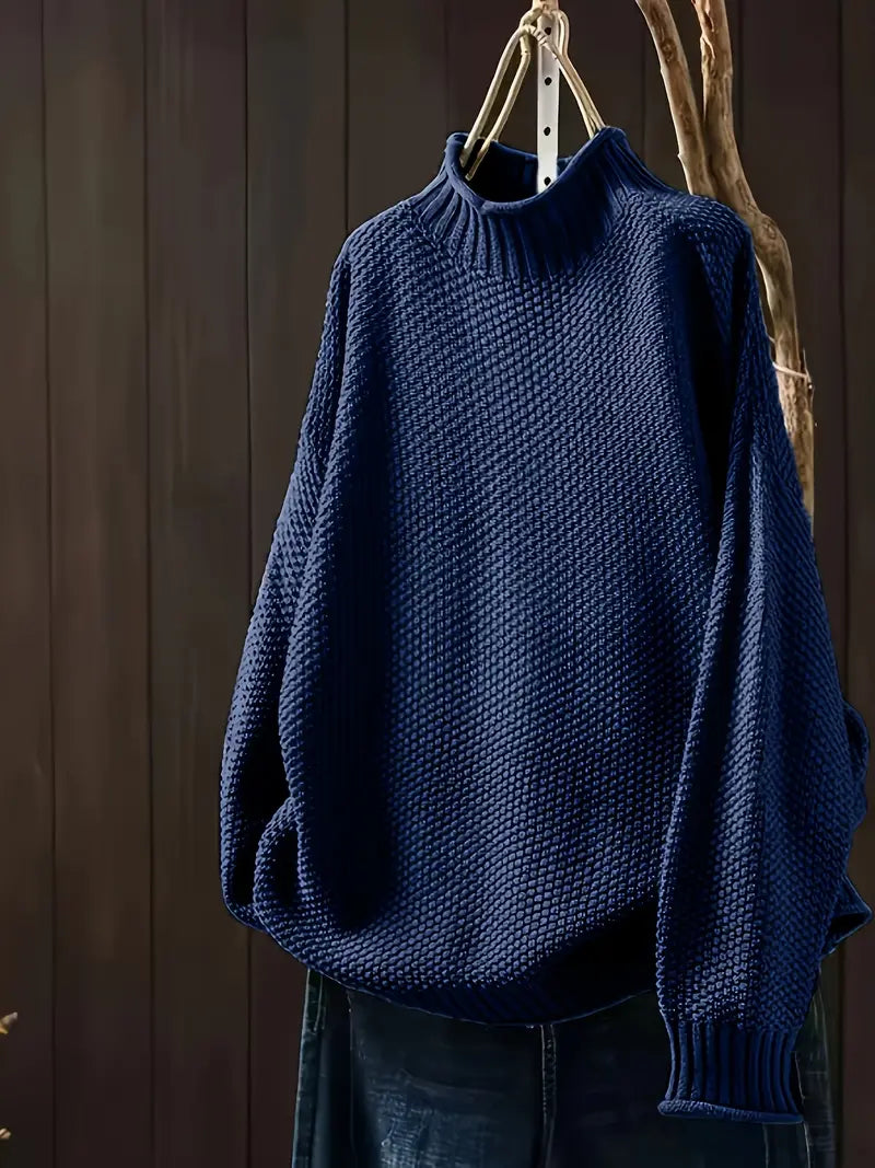 Sofia - Damen Strickpullover mit hohem Kragen