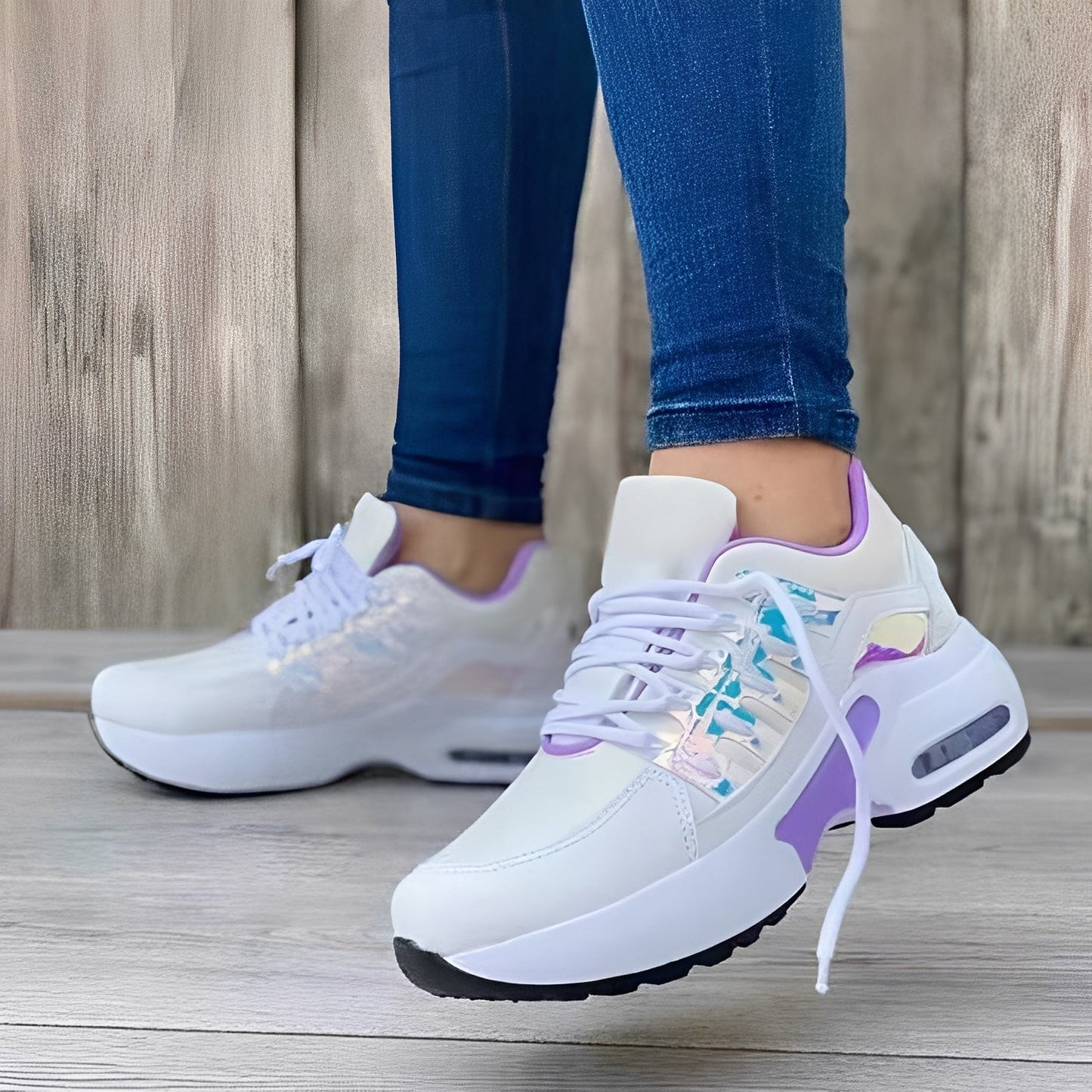 Valeria - Damen Sneaker mit dicker Sohle und atmungsaktivem Obermateria