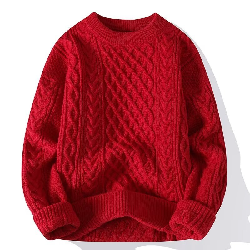 Karen - Herren wollen Pullover mit Zopfstrick und Rundhalsausschnitt