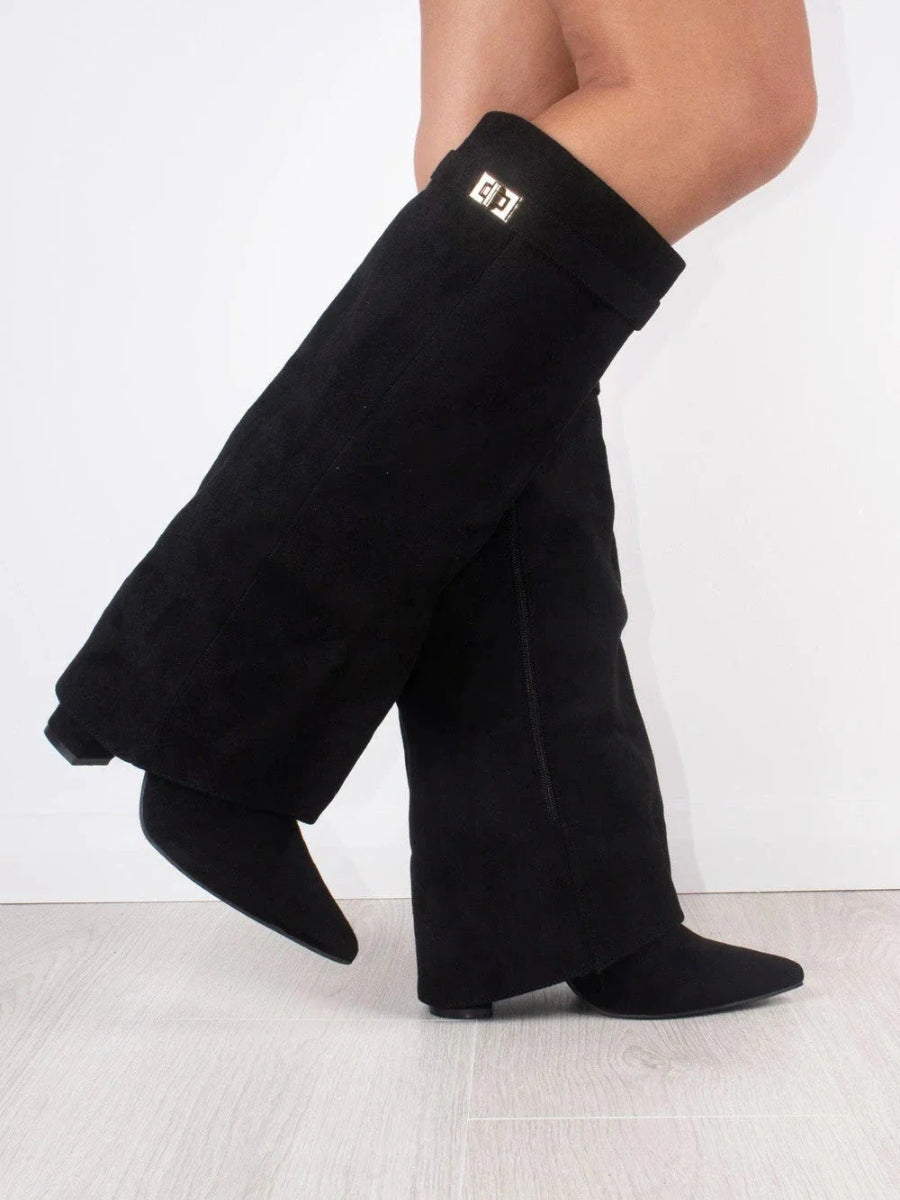 Lara – Wildleder-Stiefel Damen mit Blockabsatz