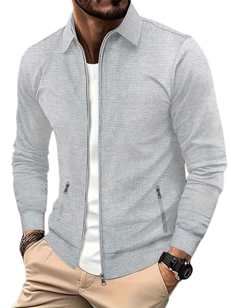 Dario – Herren Jacke mit Reißverschluss und Hemdkragen
