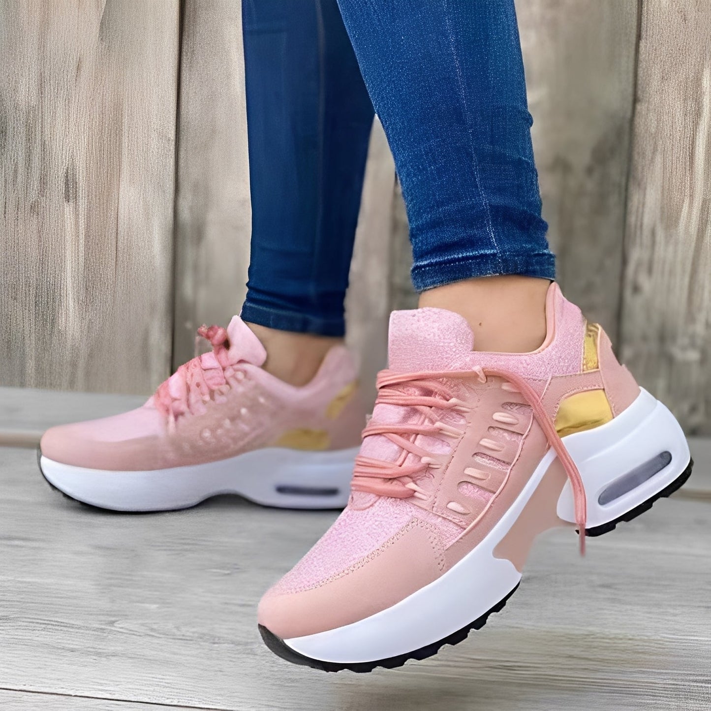 Valeria - Damen Sneaker mit dicker Sohle und atmungsaktivem Obermateria