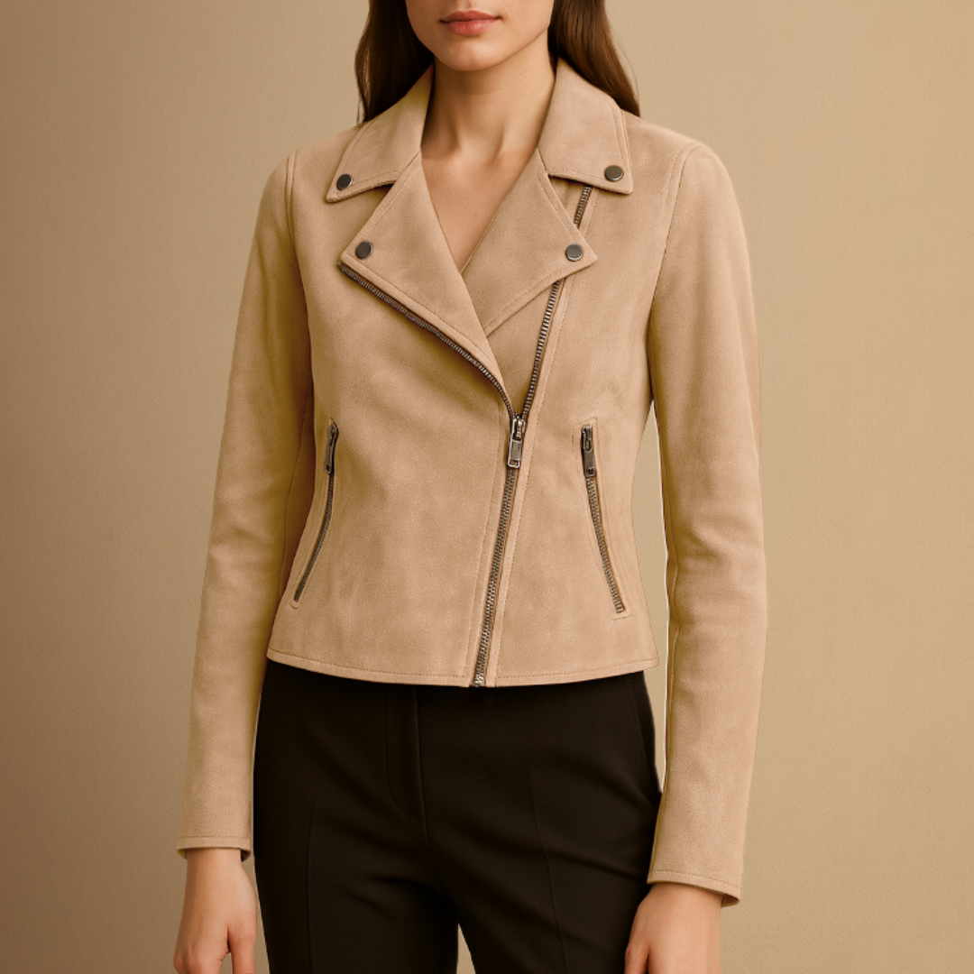 Lina – Zeitlose Veloursleder Jacke für Damen