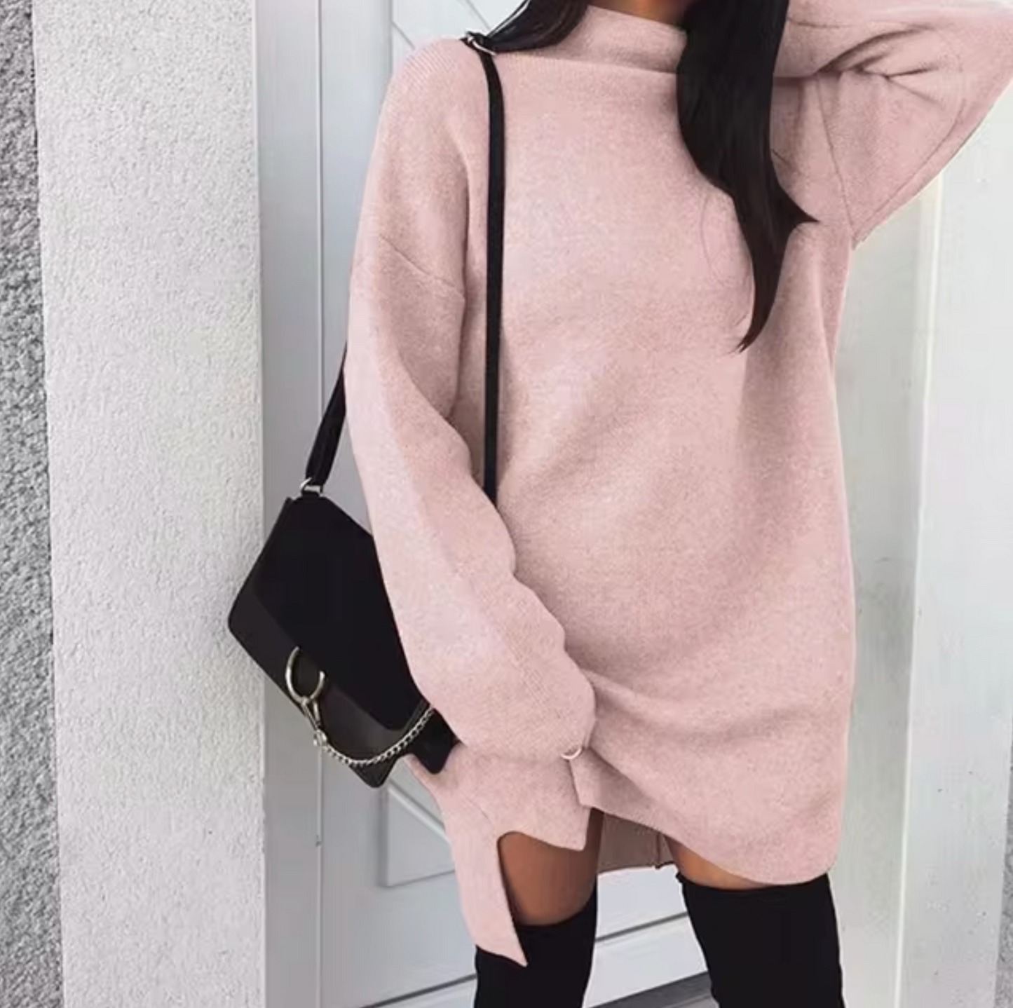 Sofia – Winter Strickkleid Damen Langarm