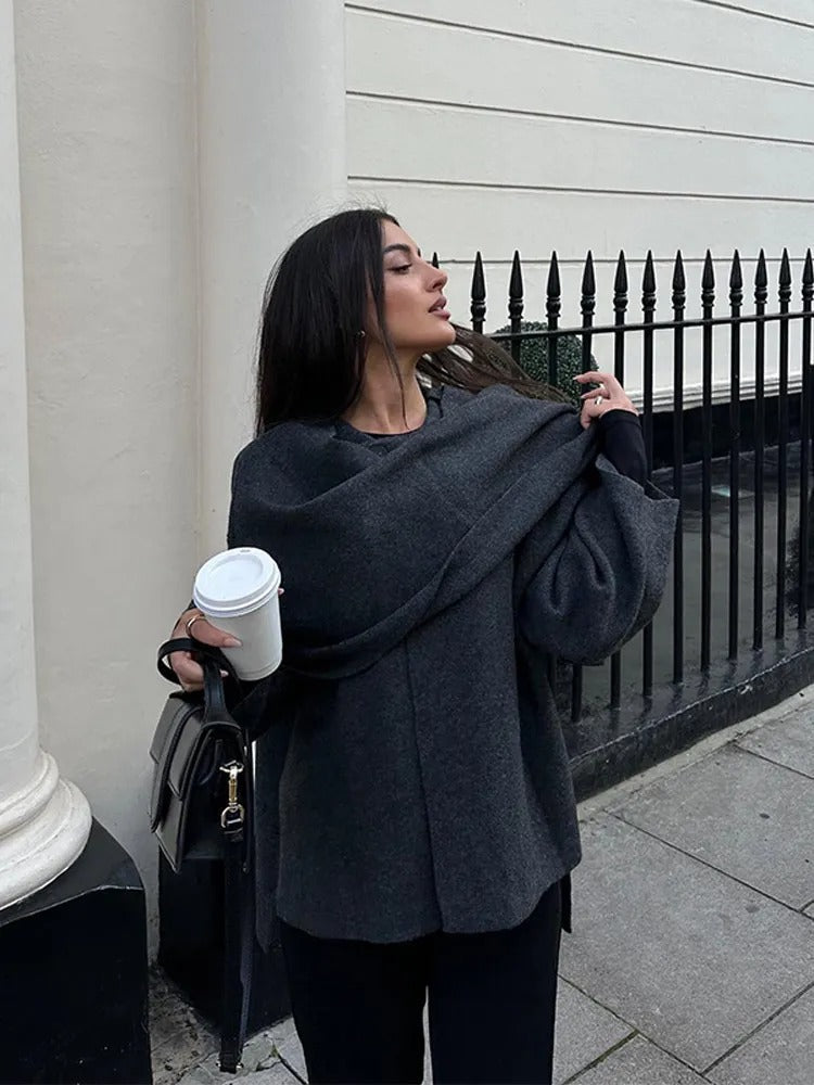 Isabell - Damen Cape mit Drapierung