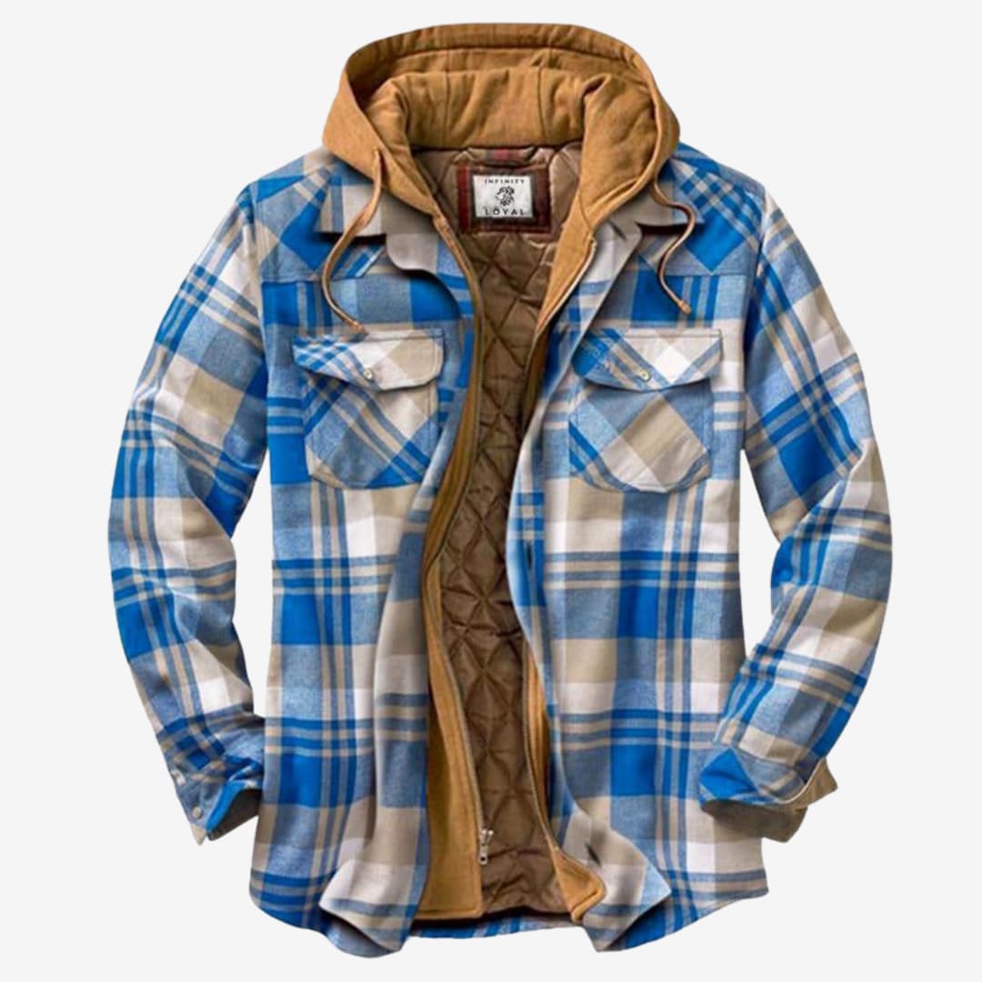 Tobias - Herren Karohemdjacke mit Kapuze