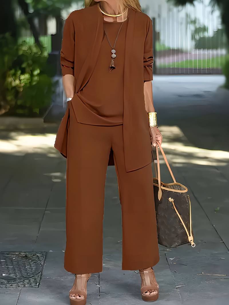 Clara - Damen Zweiteiler elegant mit weiter Hose