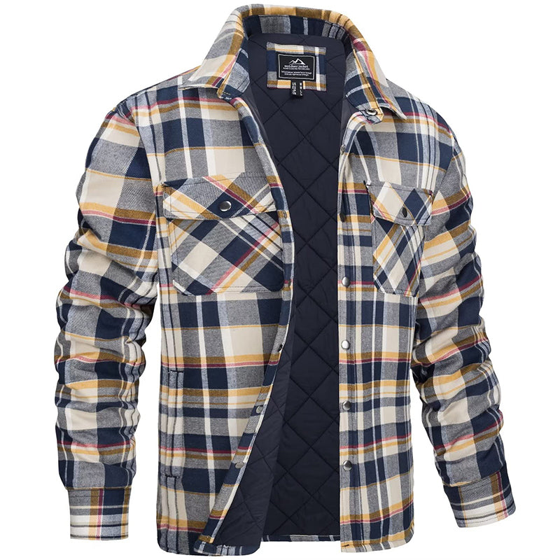 Finn - Herren Flanellhemd mit Fleece-Futter und Karomuster