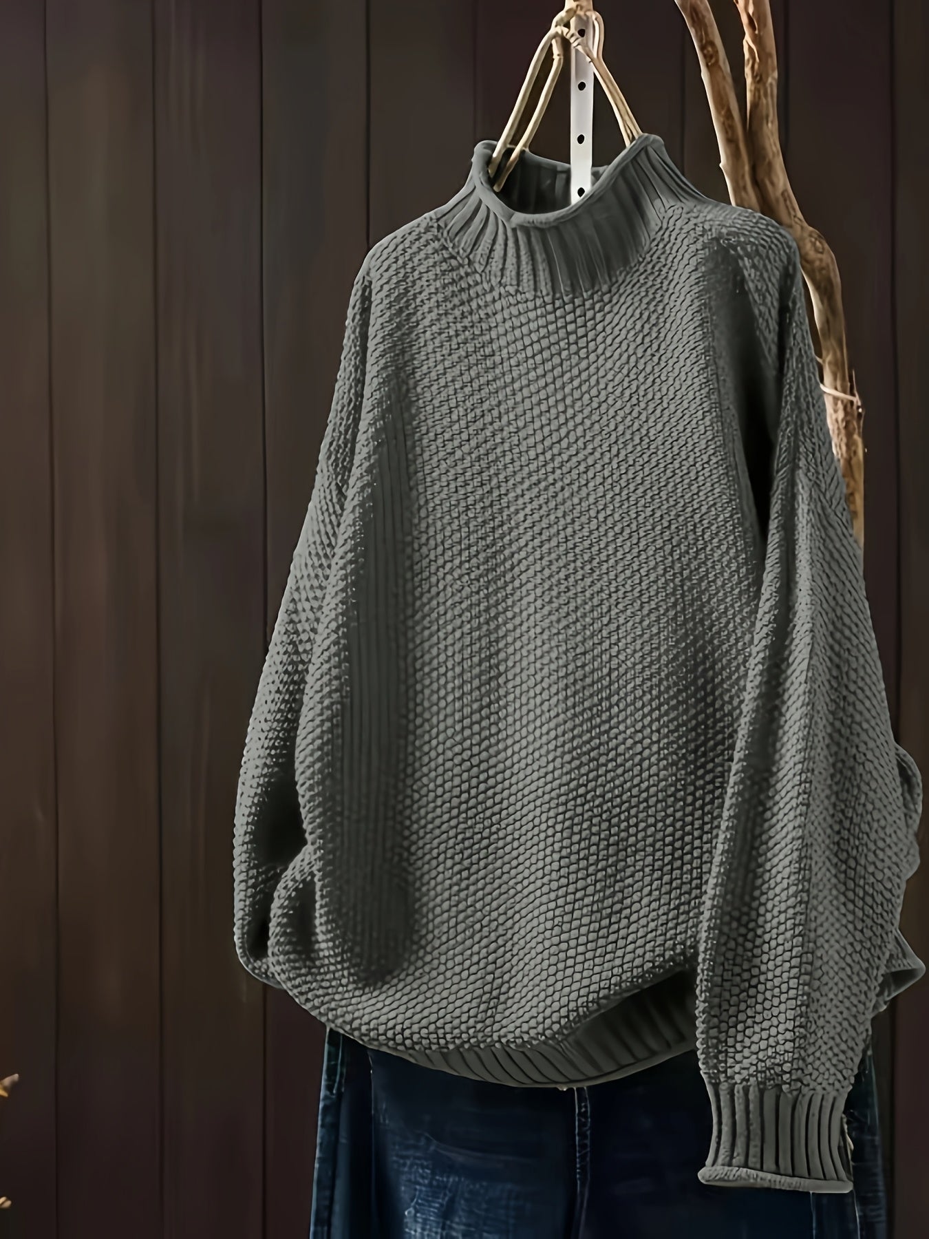 Sofia - Damen Strickpullover mit hohem Kragen