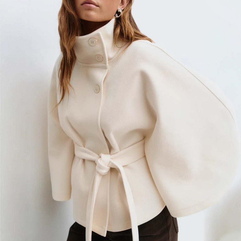 Amira - Damen Cape-Mantel mit Taillengürtel