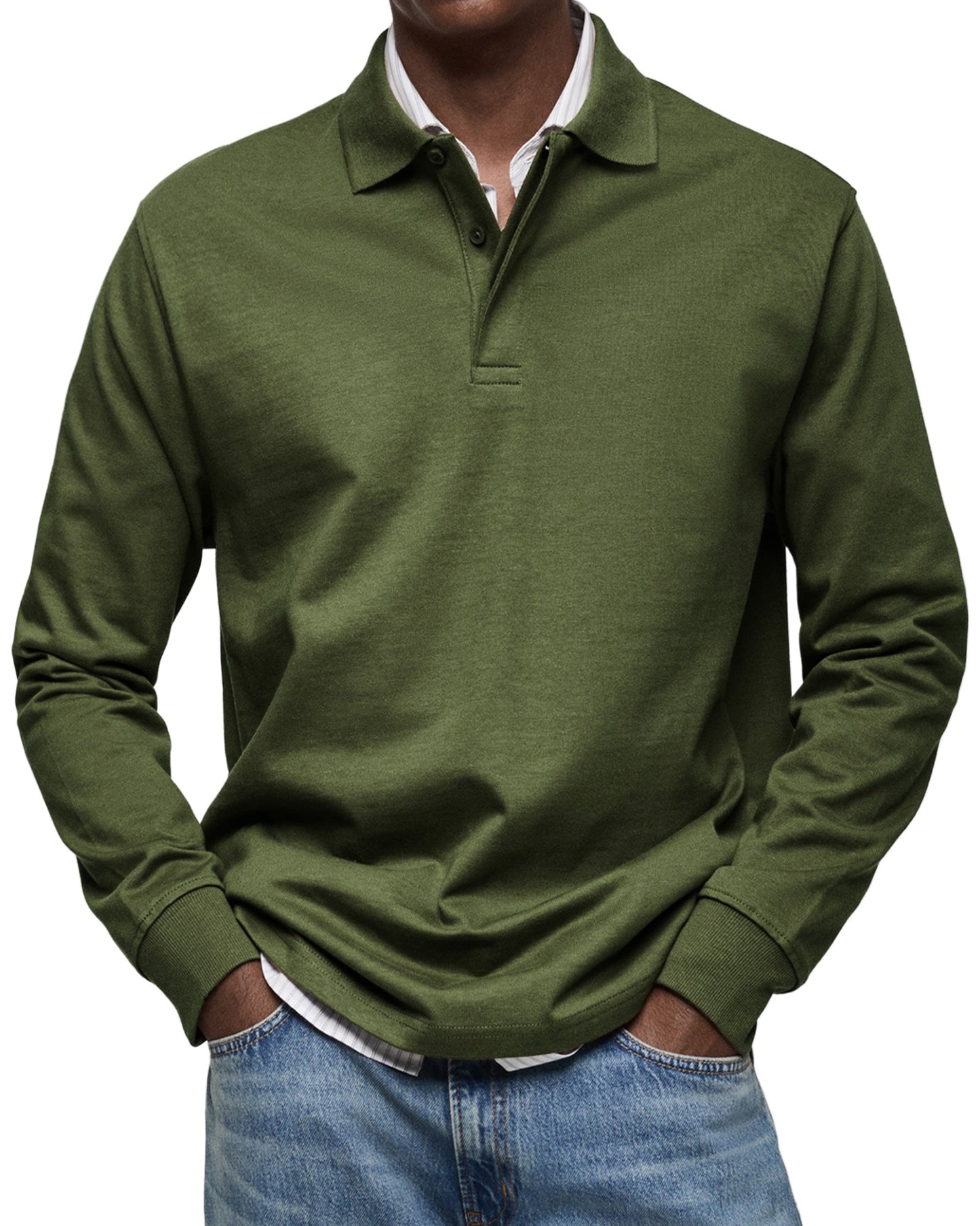 Raphael - Herren Langarm-Poloshirt mit Knopfleiste