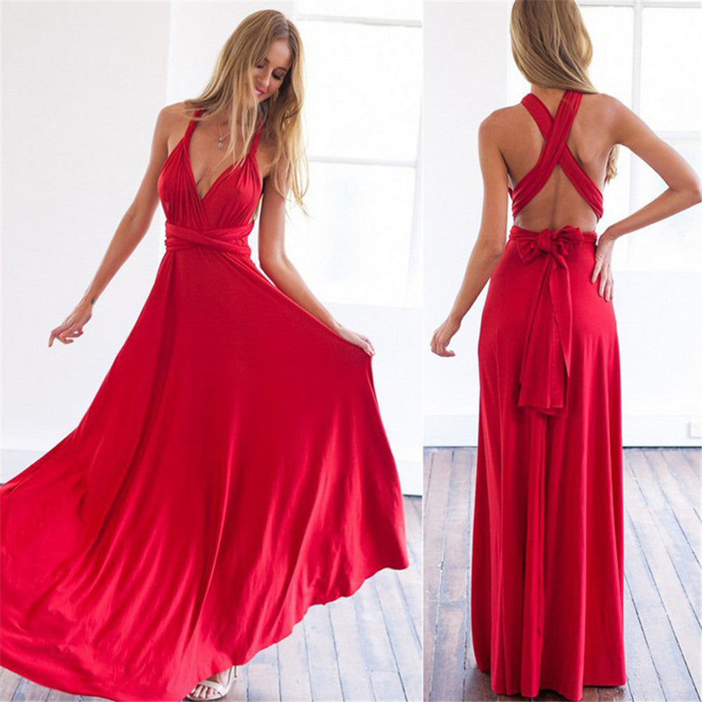 Valentina – Rückenfreies Maxikleid mit Wickeloptik