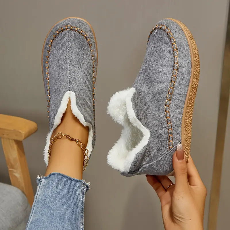 Clara - Damen Hausschuhe mit Fellfutter