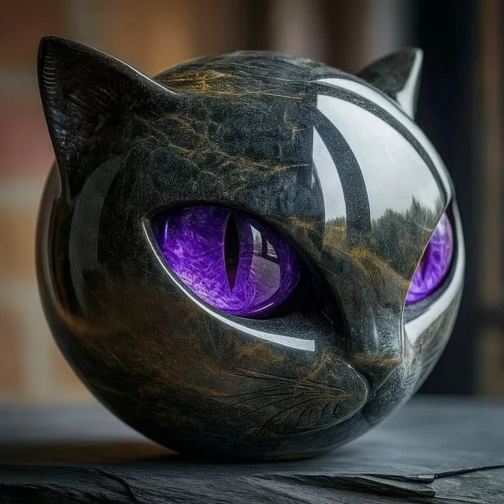 Elegant and Mystical Black Cat Sculpture