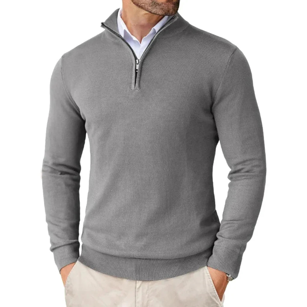 David - Herren Pullover mit Reißverschlusskragen