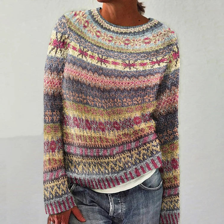 Nora – Gemusterter Strickpullover Damen