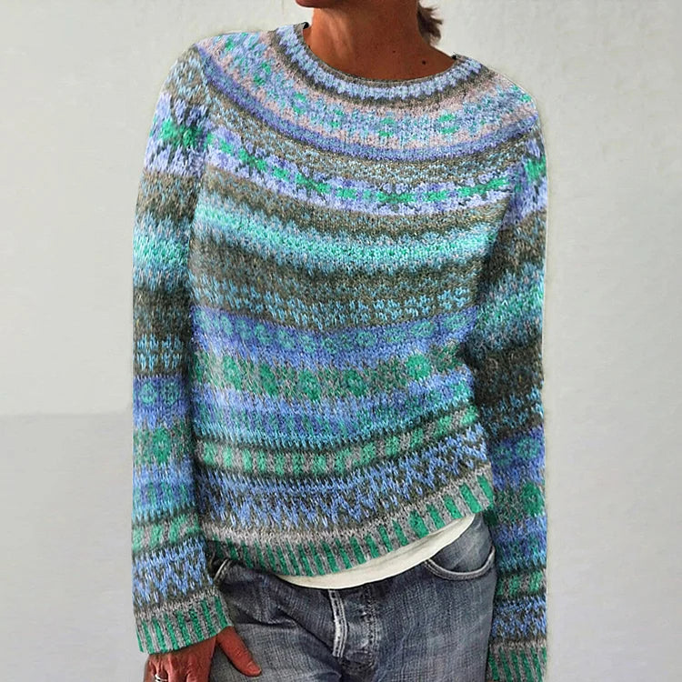 Nora – Gemusterter Strickpullover Damen
