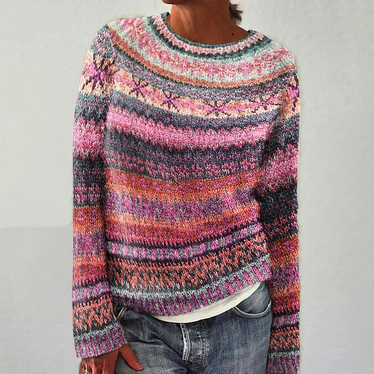 Nora – Gemusterter Strickpullover Damen