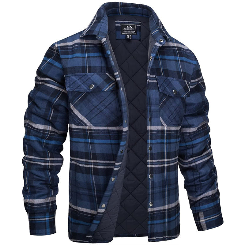 Finn - Herren Flanellhemd mit Fleece-Futter und Karomuster