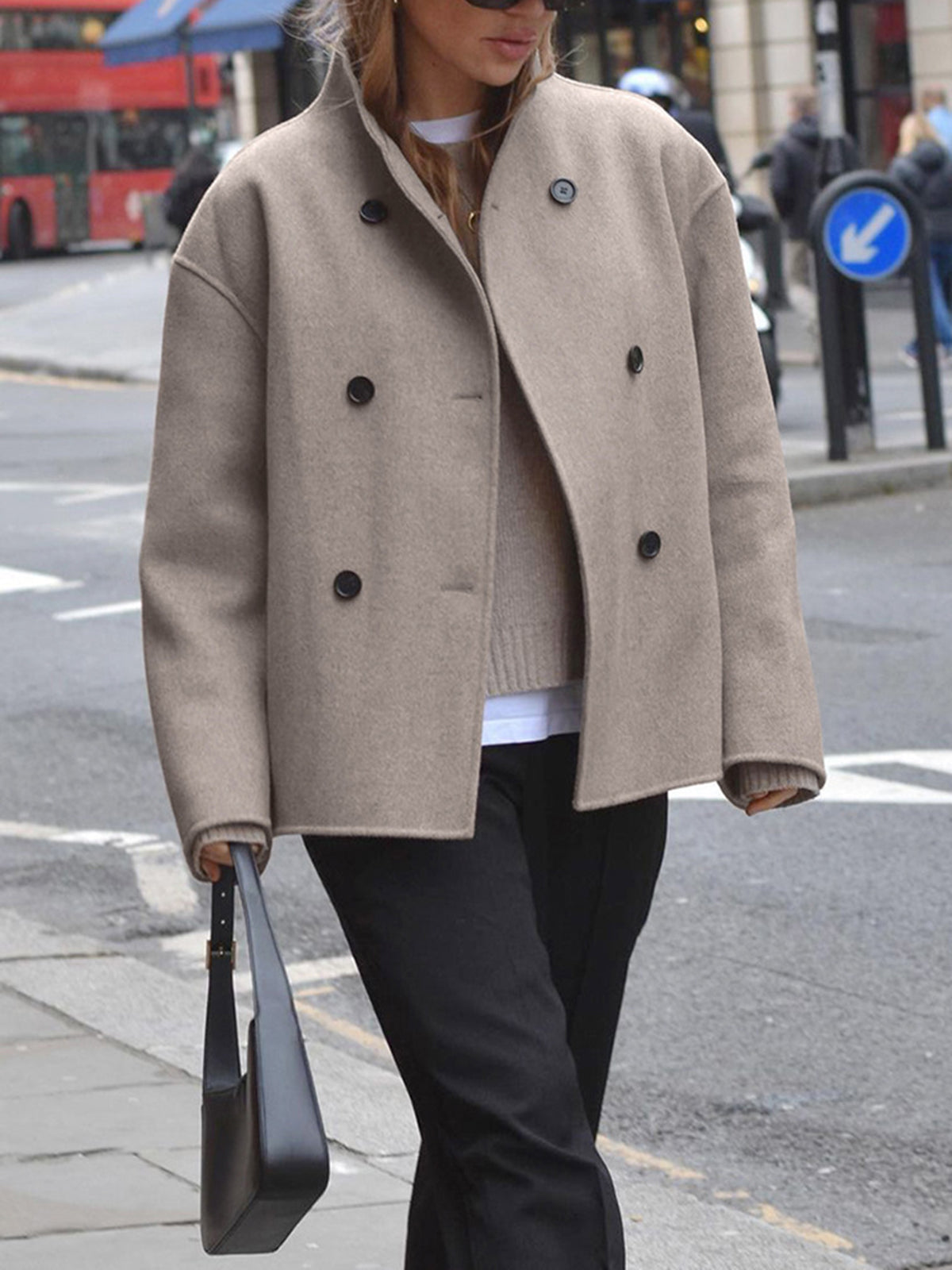 Marlene - Damen Wolljacke mit Knopfleiste