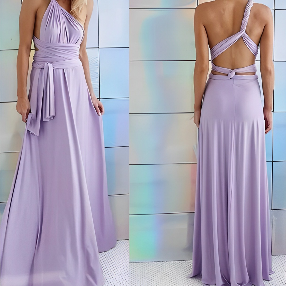 Valentina – Rückenfreies Maxikleid mit Wickeloptik