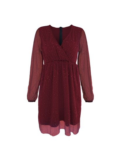 Isabella - Damen Cocktailkleid mit Glitzer und transparenten Ärmeln