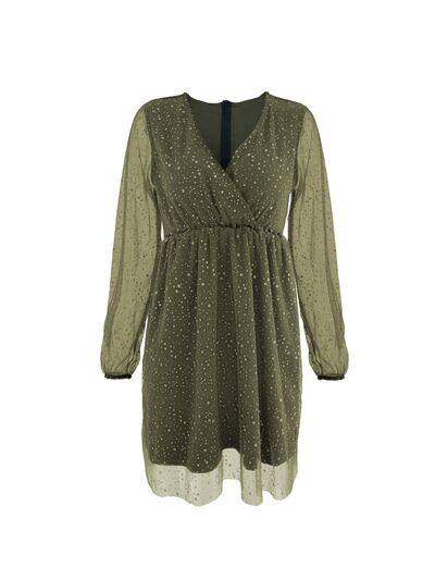 Isabella - Damen Cocktailkleid mit Glitzer und transparenten Ärmeln