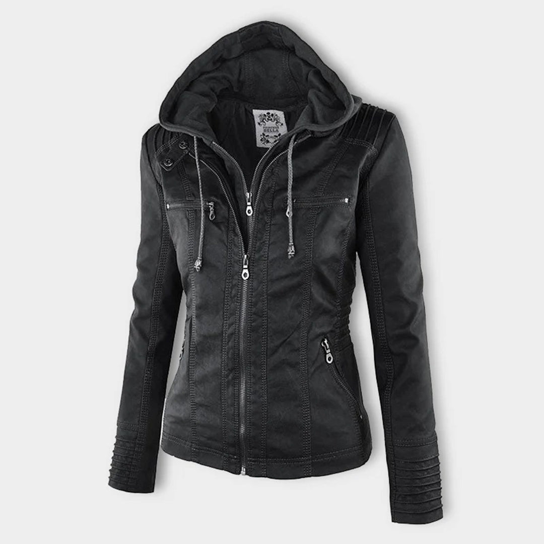 Elena – Kunstlederjacke mit Kapuze Damen