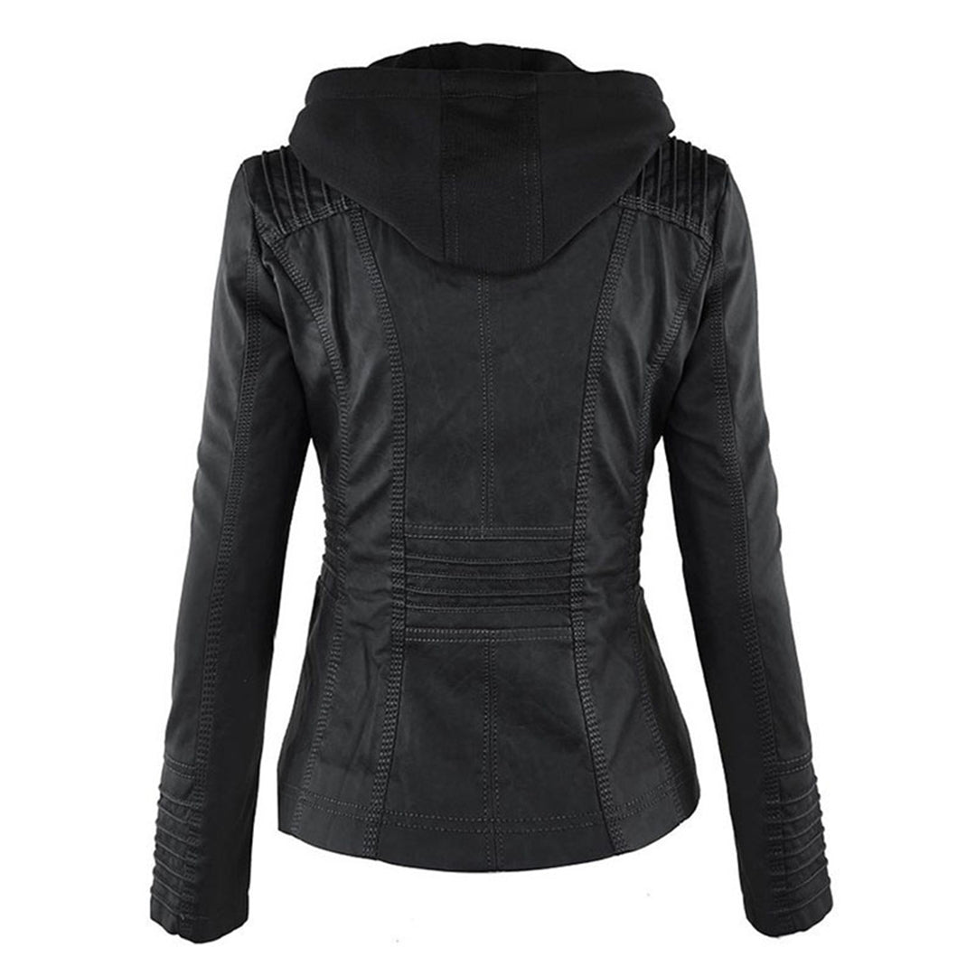 Elena – Kunstlederjacke mit Kapuze Damen