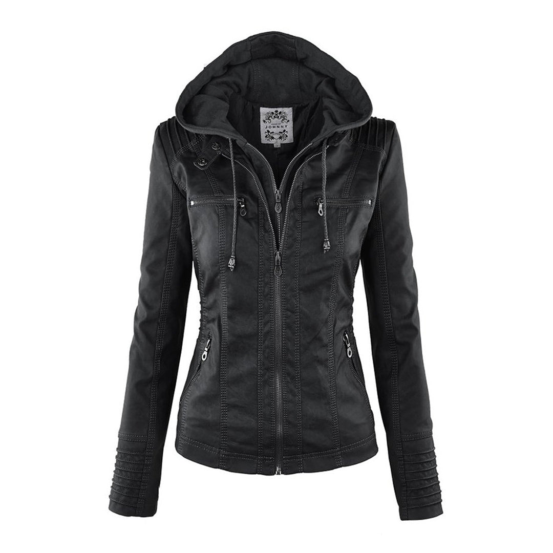 Elena – Kunstlederjacke mit Kapuze Damen