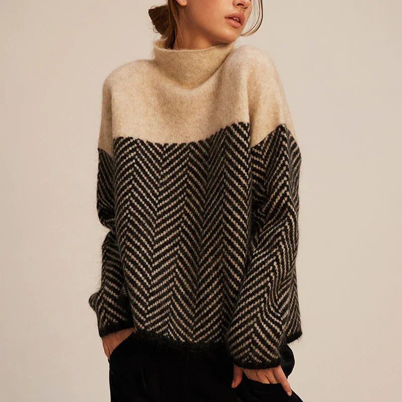 Sophie – Gemusterter Oversize Pullover Damen