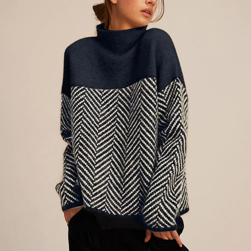 Sophie – Gemusterter Oversize Pullover Damen