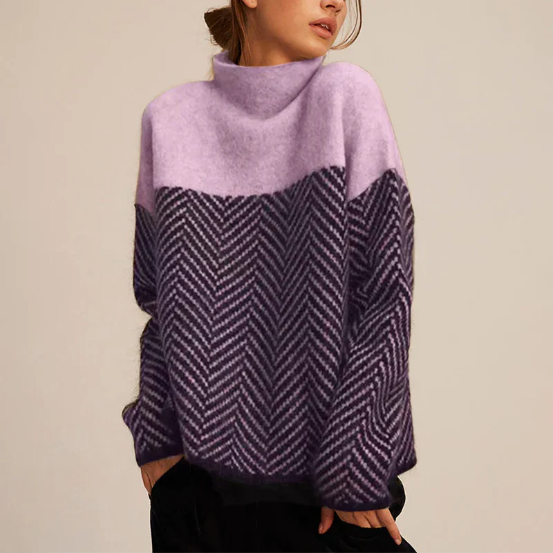 Sophie – Gemusterter Oversize Pullover Damen