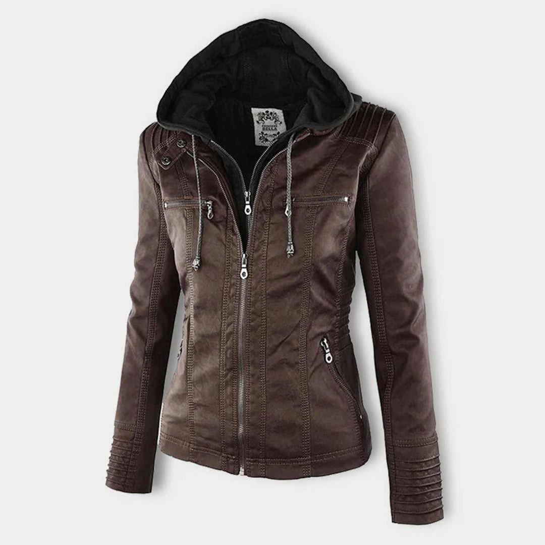 Elena – Kunstlederjacke mit Kapuze Damen
