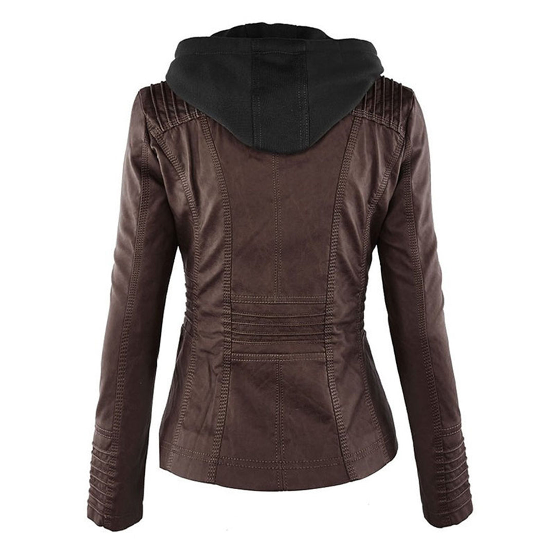 Elena – Kunstlederjacke mit Kapuze Damen