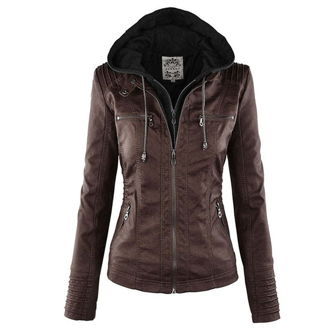 Elena – Kunstlederjacke mit Kapuze Damen