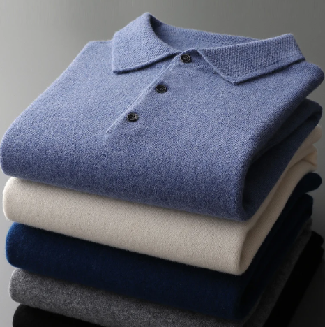 Markus - Herren Polo Pullover Langarm Strick