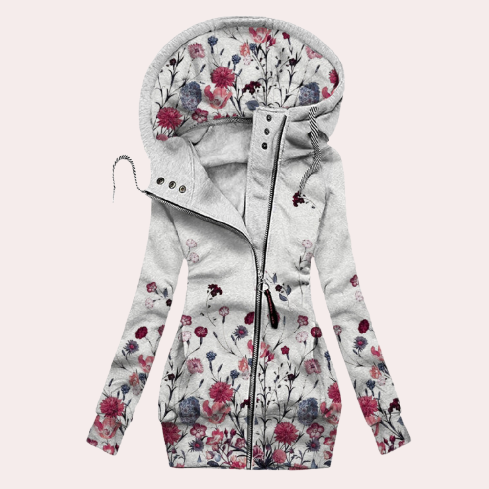Soraya – Damen Kapuzenjacke mit Stickereien und Reißverschluss