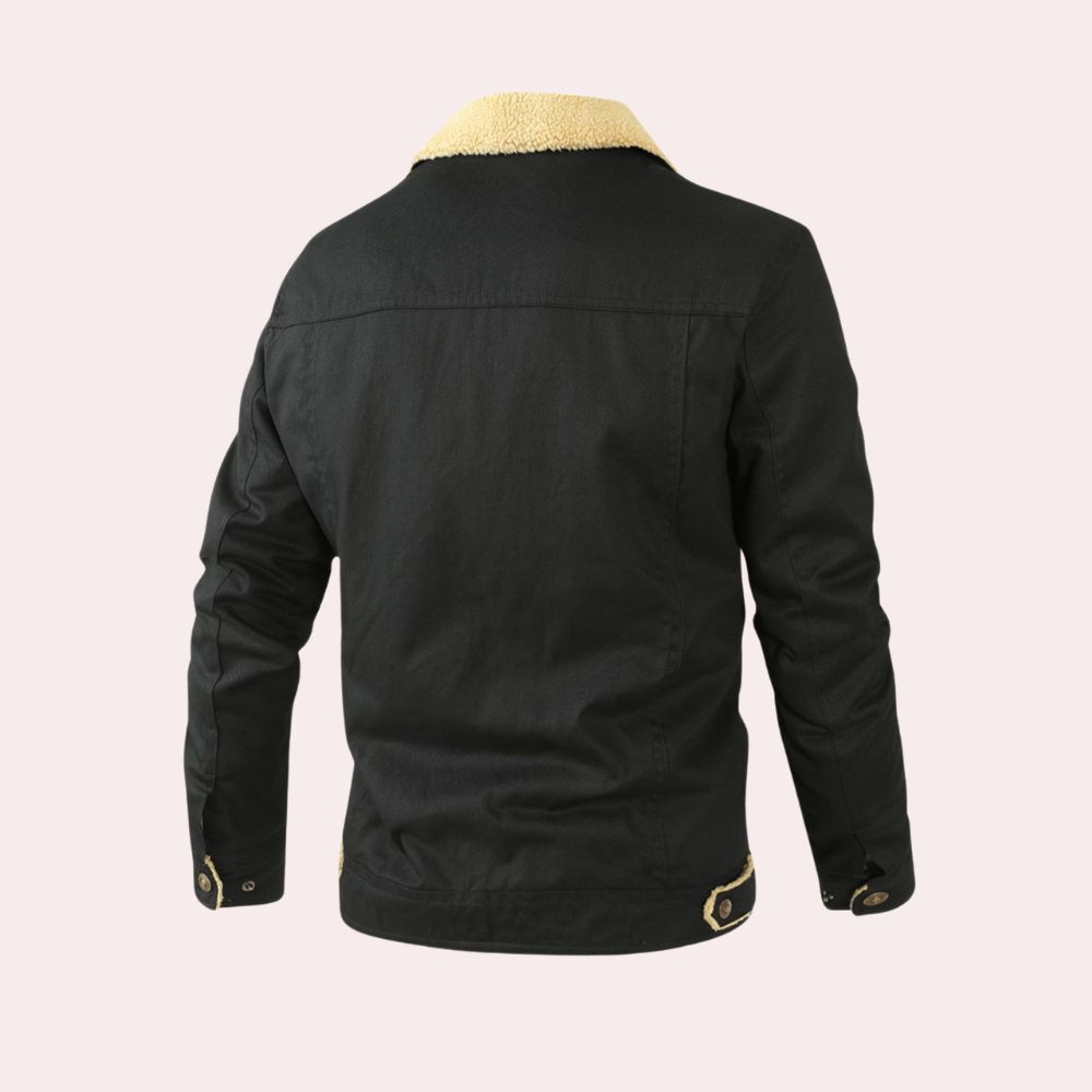 Elias - Herren Winterjacke gefüttert mit Fellkragen