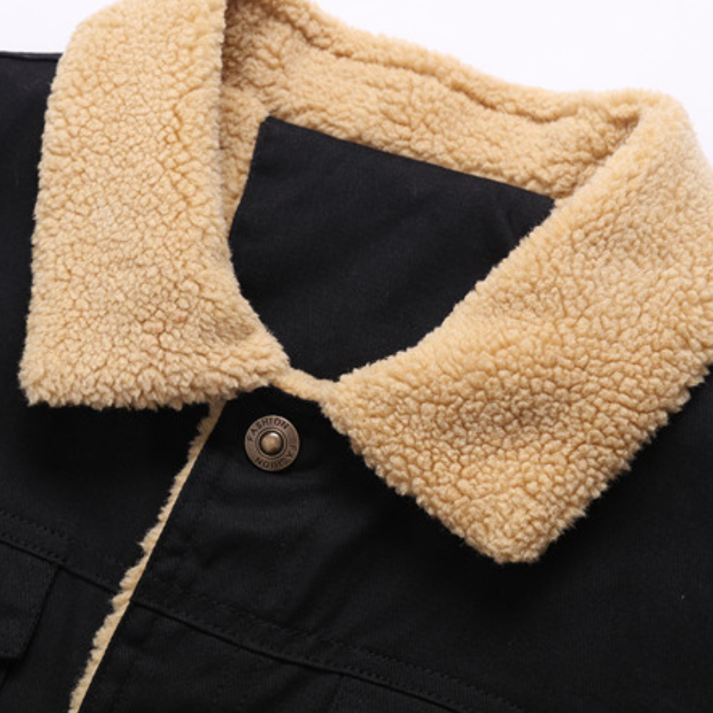 Elias - Herren Winterjacke gefüttert mit Fellkragen