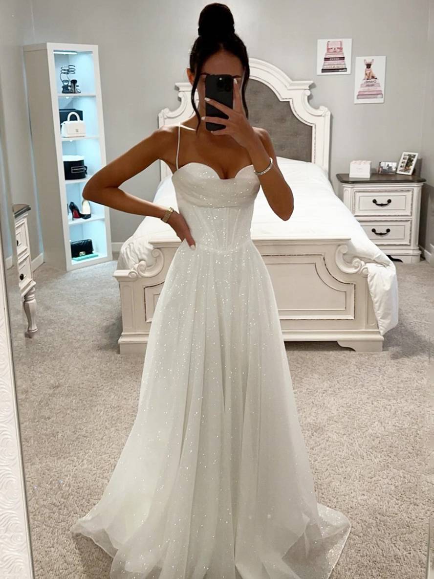 Selena - Damen Abendkleid mit A-Linien-Schnitt und Spaghettiträgern