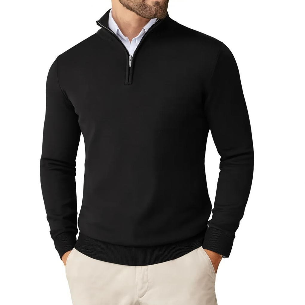 David - Herren Pullover mit Reißverschlusskragen