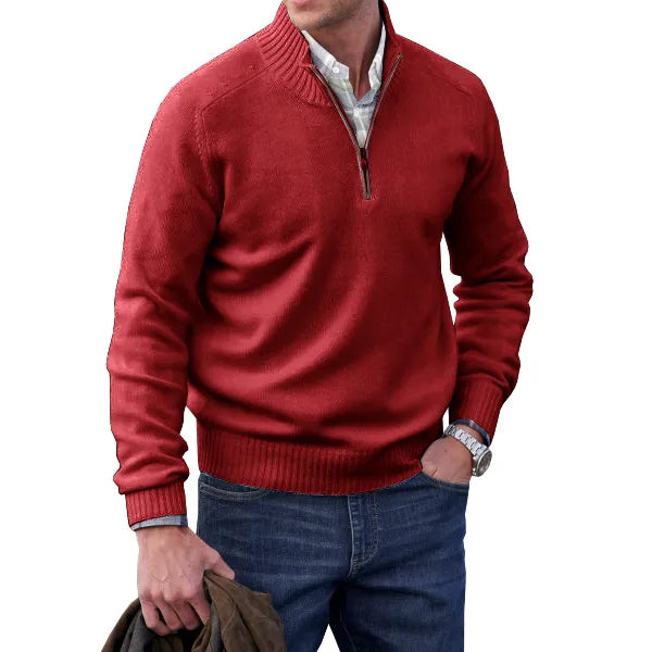 Tom – Herrenpullover mit Reißverschlusskragen