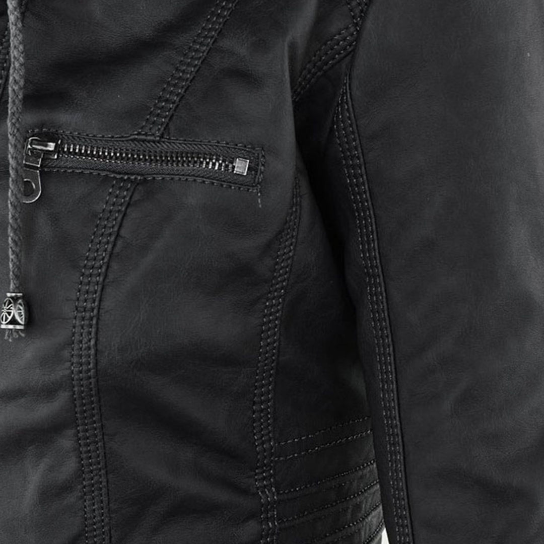 Elena – Kunstlederjacke mit Kapuze Damen